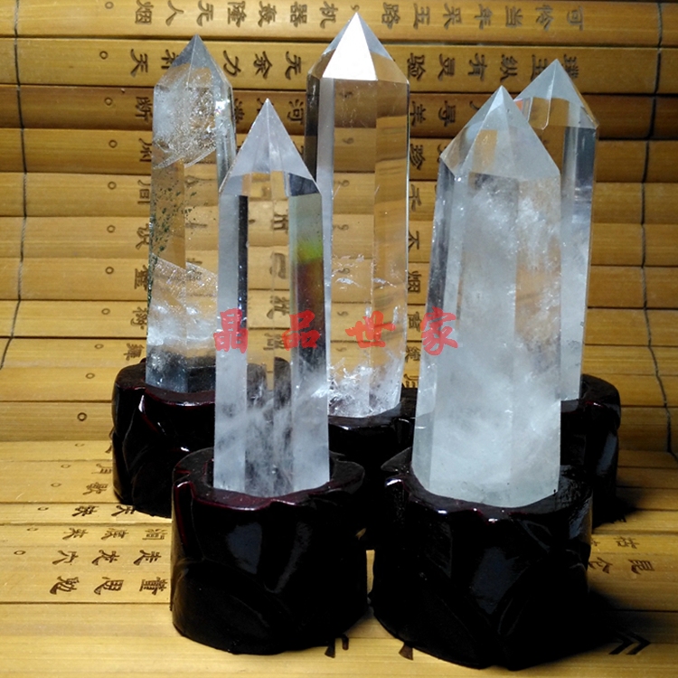 고품질 천연 화이트 크리스탈 육각 프리즘 장식품 원석 육면체 크리스탈 기둥 홈 오피스 책상 장식품