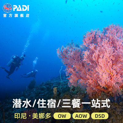 印尼美娜多布纳肯 PADI OW/AOW潜水考证无证深潜体验中文教练飞鱼