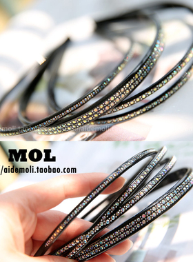 韩国进口 AZNAVOUR AZ 发饰闪闪滴满钻 双层交叉 发箍压发头箍