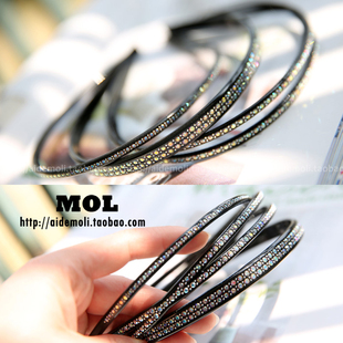 韩国进口 AZNAVOUR AZ 发饰闪闪滴满钻 双层交叉 发箍压发头箍