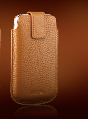 正品 More－Thing适用iPhone4s真皮3G保护套4皮套3GS直插抽拉现货