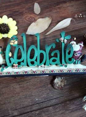 树脂美式乡村风英文庆祝装饰品
