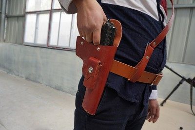舞台服装小八路军武装腰带枪套