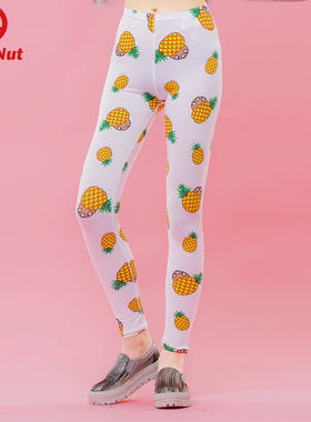 DEVIL NUT 潮牌 恶魔  三只眼菠萝 修身弹力 女式 打底裤 SFO