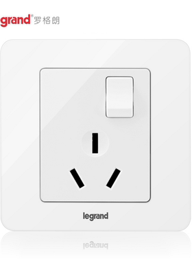 罗格朗逸典16A空调专用插座带开关大功率家用一开三孔电热水器 安