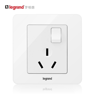 罗格朗逸典16A空调专用插座带开关大功率家用一开三孔电热水器 安