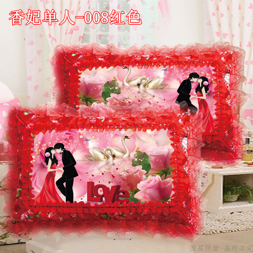 包邮十字绣抱枕单人枕头新款5D精准印花结婚情侣款枕套一对蕾丝