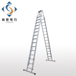 限量尚硕铝合金梯子轻型双面升降梯人字梯合梯A型梯伸缩拉绳/伸梯