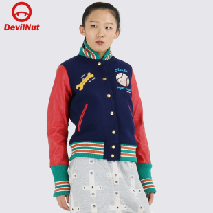 情侣 ATH 潮牌 MANDA 棒球棉服 女式 立领 短款 恶魔 NUT DEVIL