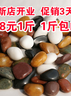 鹅卵石雨花石五彩鱼缸盆景高抛光