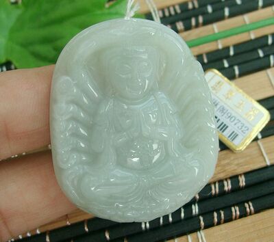 天然a货翡翠千手观音吊坠缅甸玉