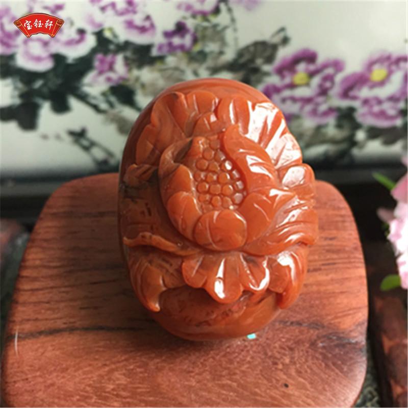 花卉项坠火焰纹玉石配饰南红玛瑙