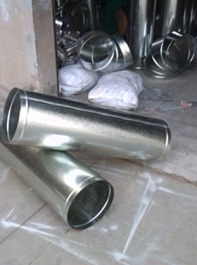 镀锌白铁皮通风管道 螺旋风管 共板法兰三通弯头 100mm