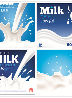A0409矢量欧美牛奶纯牛奶有机海报模板 AI设计素材