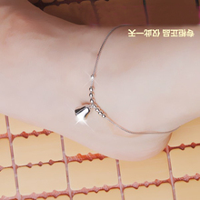 Lucky Bell Anklet Women 925 sterling bạc đơn giản vòng chân nhỏ chuông Hàn Quốc quà tặng sinh nhật bạc gốc lắc chân vàng tây