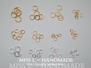 铜镀真金 多尺寸 好用 铜 手工DIY串珠饰品配件 基础开口圈 F06