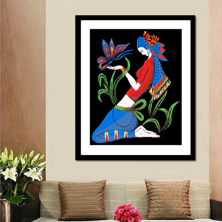 蒙娜丽莎新款精准印花十字绣卧室小画阿诗玛云南少数民族心舞飞扬|msdalam kategori rumah Fabrik, Cross Alat Jahit dan Aksesori, Cross Stitch Kit - dari Buy2taobao.com untuk memberikan perkhidmatan ejen Taobao profesional membeli