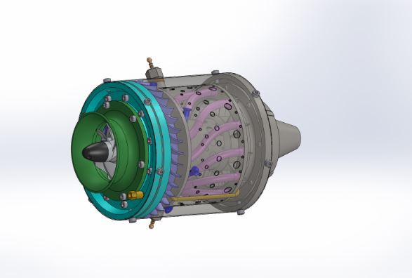 A wren-mw54 微型涡喷发动机 航模涡轮喷气发动机 3D建模图纸资料