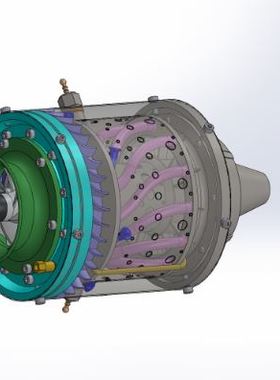 A wren-mw54 微型涡喷发动机 航模涡轮喷气发动机 3D建模图纸资料