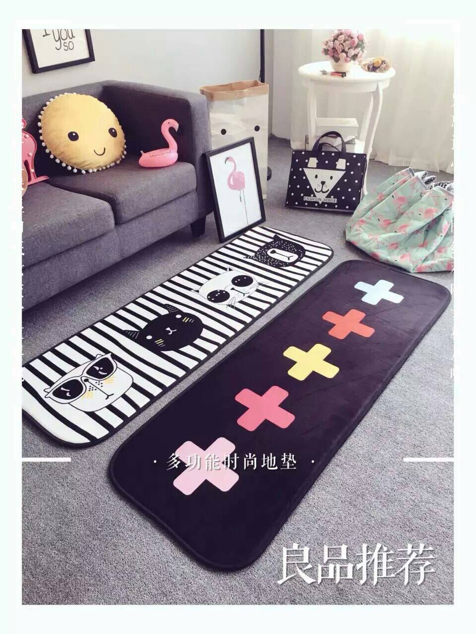 Nordic kitchen Strip Mat Room Bedside rugs originality Retro Bedroom floor mats non-slip Cartoon Feetin the Home Fabric , Mat  category - from Buy2taobao.com to provide professional Taobao agent buy service
