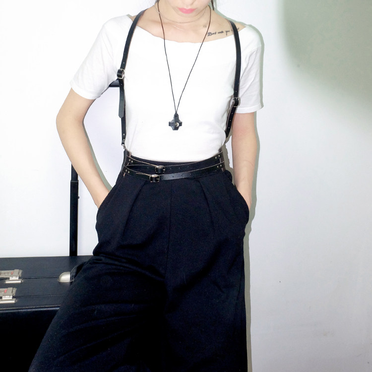 GOFEFE獨立設計 女款簡約Y字身體配飾harness束帶頭層牛皮全手工在類目 服飾配件/皮帶/帽子/圍巾, 腰帶/皮帶/腰鏈中 - 來自Buy2taobao.com提供專業的淘寶代購服務