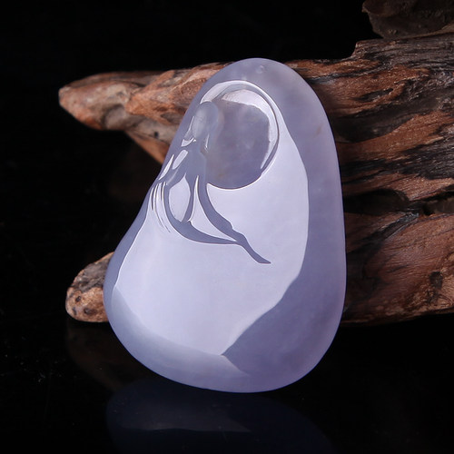 大师雕老坑满紫罗兰翡翠