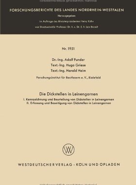 【预售】Die Dickstellen in Leinengarnen: I. Kennzeichn...