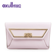 Exull q2015 new metal decoration simple solid color wallet clutch bag women bag 15334156