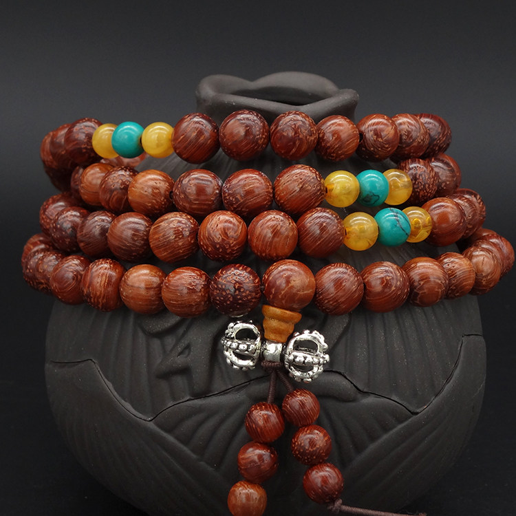 小叶红檀 铁木豆猫眼紫檀木108颗佛珠手链手串小叶紫檀情侣款包邮