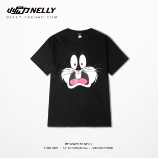 纯棉短袖 夏季 街舞潮牌情侣款 日系嘻哈港休闲 t恤潮男女tee 新款