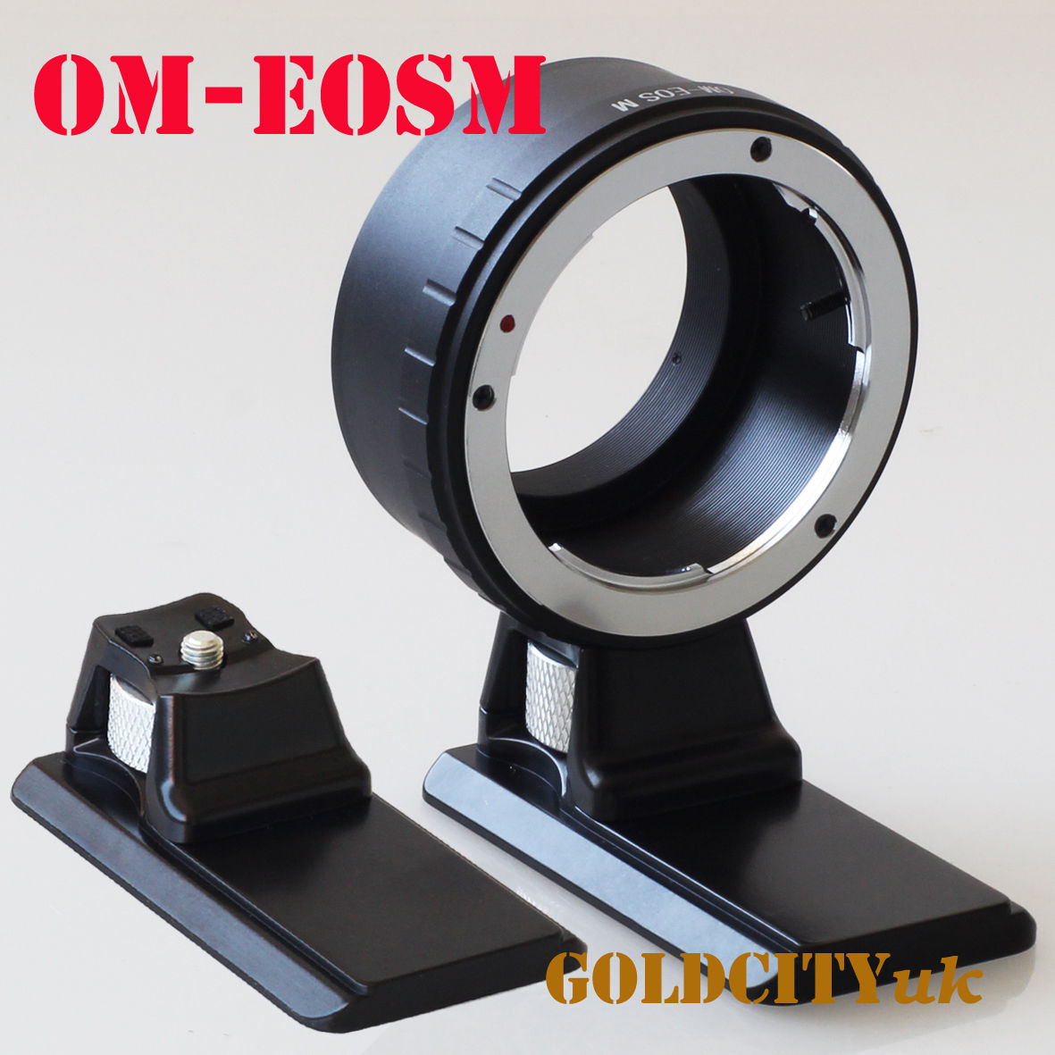 OM-EOSM OM镜头转佳能EOS M/M2/M3/M10 微单转接环 带脚架座