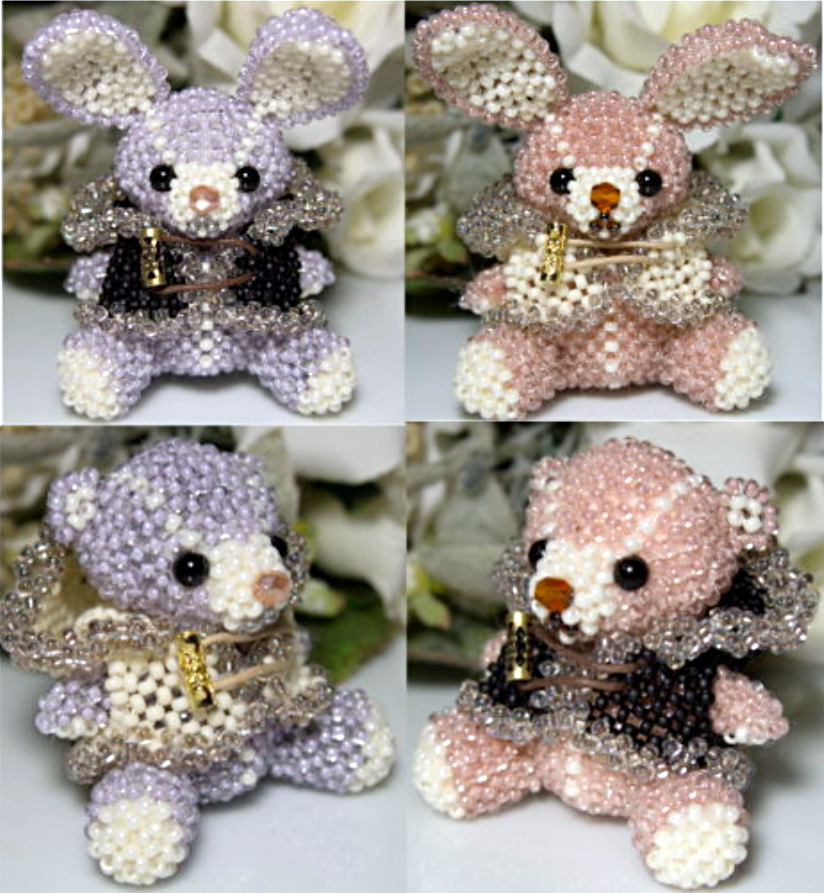 DIY手工串珠玩偶材料包马甲梦幻兔情侣日文走线教程日本TOHO米珠