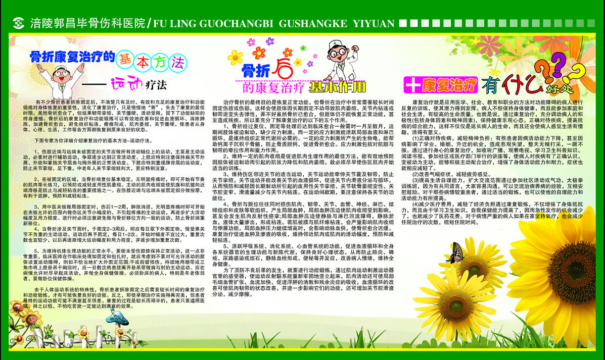 海报印制658素材986骨伤科医院骨折康复知识宣传栏