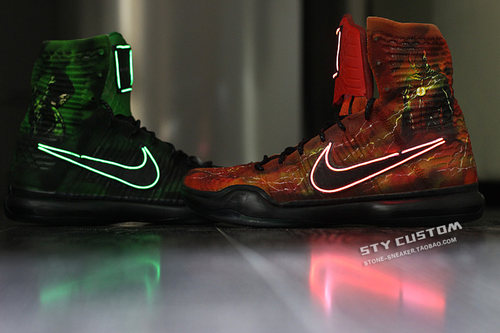 STY custom客制 zoom kobe 10 zk11 绿箭侠闪电侠 灯组点亮
