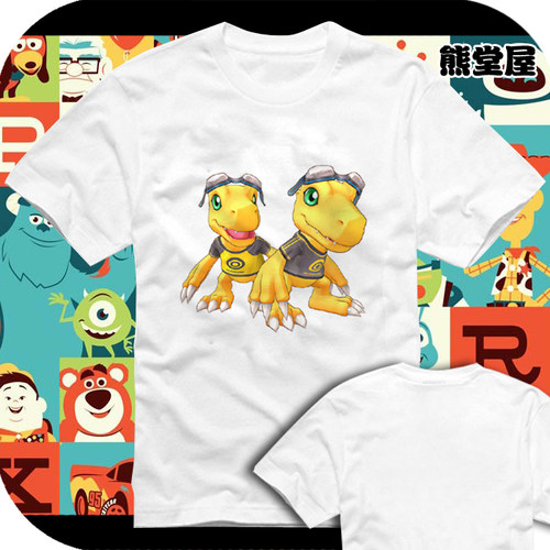 数码宝贝数码暴龙digimon亚古兽八神太一纯棉衣服T恤短袖