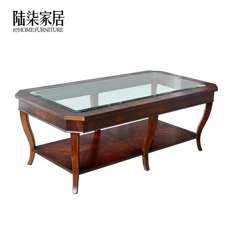 陆柒家居 欧式美式茶几新古典咖啡茶水桌客厅长茶几 高端定制家具