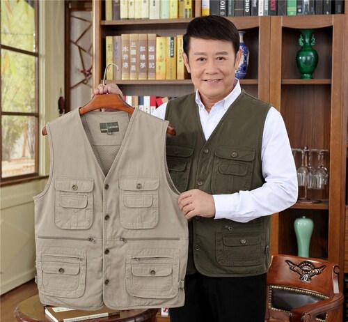 春秋全棉透气夏季薄男士背心马甲