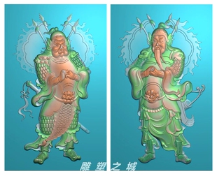 精雕图 灰度图 浮雕图 电脑雕刻图 玉雕牌子门神