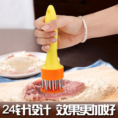 松肉针 不锈钢嫩肉敲肉锤肉针断筋器 24针羊猪鸡牛鱼排针厨房工具