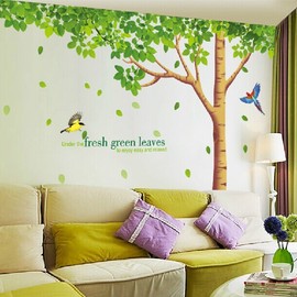 大型绿树墙贴纸客厅沙发电视，背景墙面贴画，卧室床头墙壁纸装饰自粘