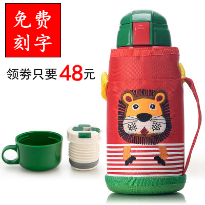 便攜兒童保溫杯帶吸管防摔兩用寶寶水壺學生杯子304不銹鋼幼兒園