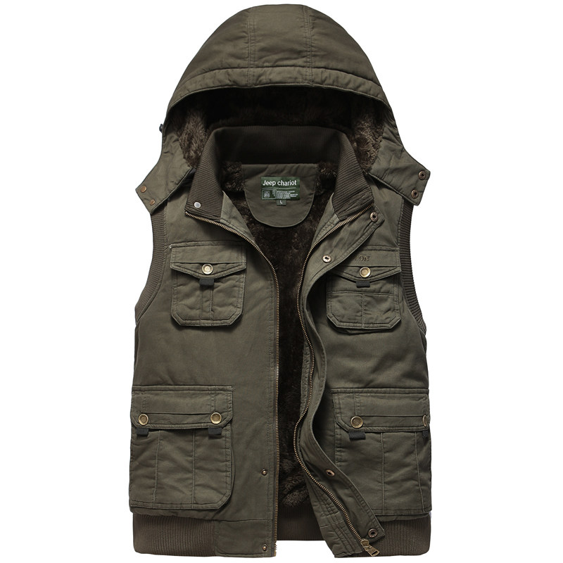 新款休闲多口袋马甲男装纯棉背心摄影户外休闲外套记者坎肩