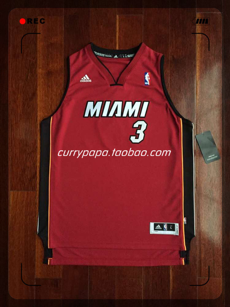 正品youth版青少年款 韦德 dwyane wade 热火 红色客场刺绣球衣