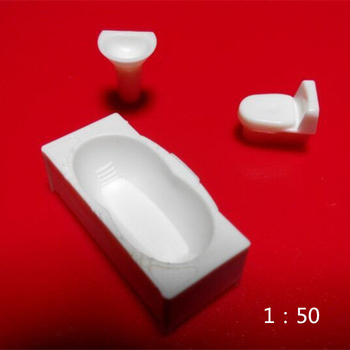 卫生间洁具 户型模型材料 剖面模型1:50马桶 浴缸 洗手盆套装成品