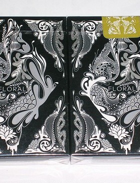 默默纸牌Floral playingcard美国原装黑色花艺扑克牌限量