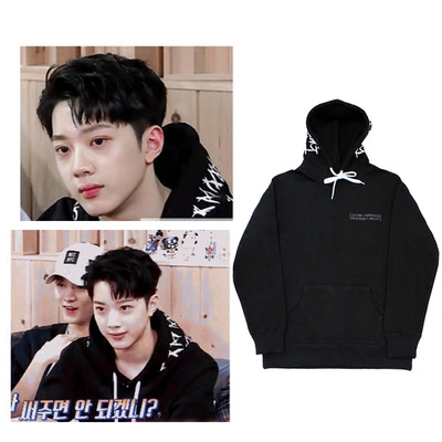 韩国赖冠霖拼色卫衣正品同款连帽