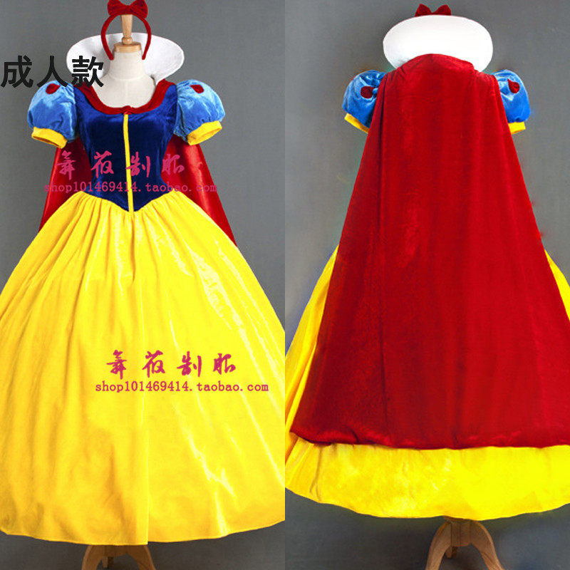 迪士尼成人礼服儿童白雪公主裙亲子装 舞台演出服cosplay圣诞节款