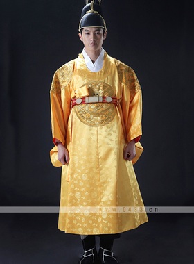 韩国原装进口金龙袍古装王韩服/古代宫廷韩服/黄色/H-M01158-2