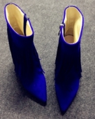 中筒靴 rulers silla 流苏 女靴 尖头 2018款 超高跟 蓝色