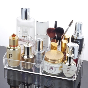 透明化妆盒  塑料梳妆台收纳盒 护肤品整理盒 桌面化妆品收纳盒